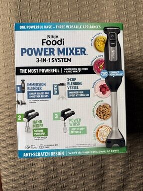 Ninja Foodi Power Mixer 3-in-1 System - Black/Silver NEW IN BOX